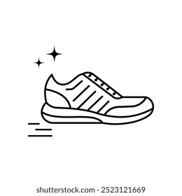 Running shoes line icon, fitness and sport, gym sign vector graphics, a linear pattern on a white background