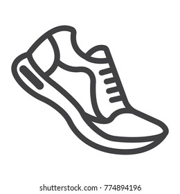 Running shoes line icon, fitness and sport, gym sign vector graphics, a linear pattern on a white background, eps 10.