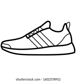 Running Shoes line style icon vector