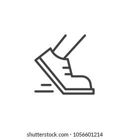 Running shoes outline icon. linear style sign for mobile concept and web design. Jogging simple line vector icon. Symbol, logo illustration. Pixel perfect vector graphics