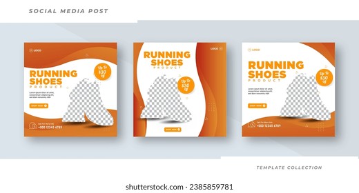 Running shoes product fashion shoes sale  brand product Social media banner post template