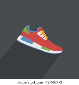 Running shoes, retro shoes. Vector.