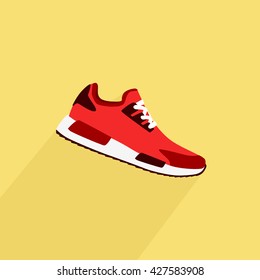 Running shoes, retro shoes. Vector.