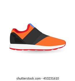 Running shoes, retro shoes. Vector.