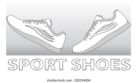 Running shoes, retro shoes. Vector icon.