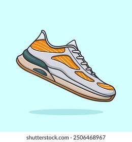 Running Shoes Run Style Cartoon Vector