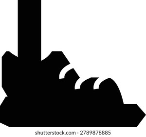 running shoes for runner glyph solid style illustration vector