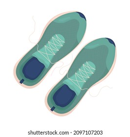 Running shoes semi flat color vector object. Footwear for jogging and activities. Realistic item on white. Lifestyle isolated modern cartoon style illustration for graphic design and animation