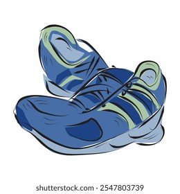 Running Shoes Sign and Vector Illustration