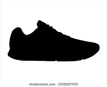 Running shoes silhouette vector art white background