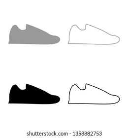Running shoes Sneakers Sport shoes. Running shoe icon set. black color vector illustration flat style simple image