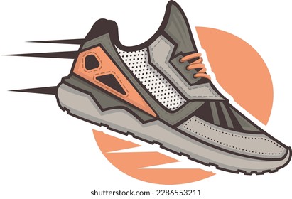 running shoes speed motion trails wings