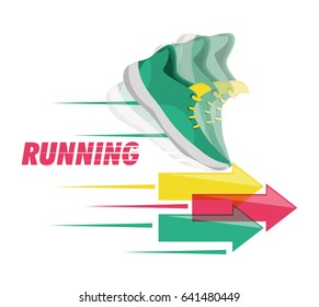 running shoes sport competition concept