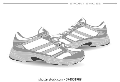 Running shoes. Sport shoes. Flat design. Vector illustration