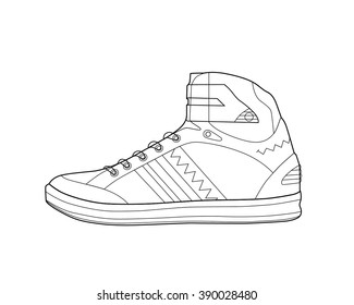 Running shoes. Sport shoes. Sneakers. Vector illustration