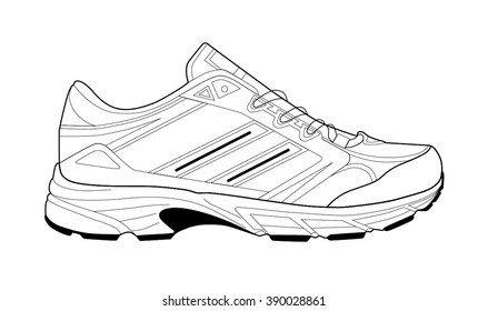 Running shoes. Sport shoes. Sneakers. Vector illustration