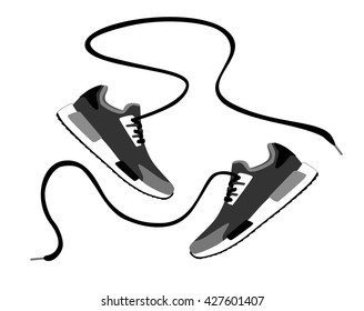 Running shoes. Sport shoes. Sneakers. Vector illustration