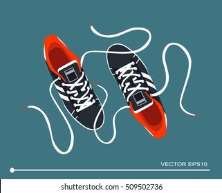 Running shoes. Sport shoes. Sneakers. Vector illustration