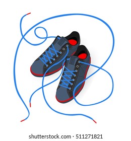 Running shoes. Sport shoes. Sneakers. Vector illustration