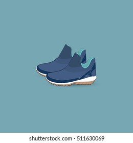 Running shoes. Sport shoes. Sneakers. Vector illustration