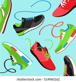 Running Shoes Sport Shoes Sneakers Vector Stock Vector (Royalty Free ...