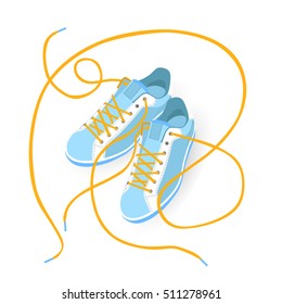 Running shoes. Sport shoes. Vector illustration