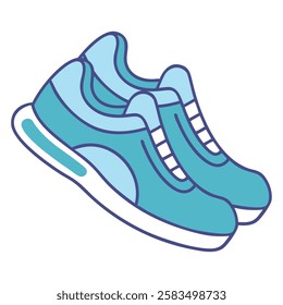 Running shoes for sports and fitness isolated vector illustration