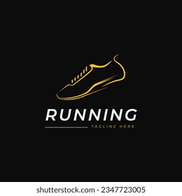 Running shoes symbol logo, vector illustration