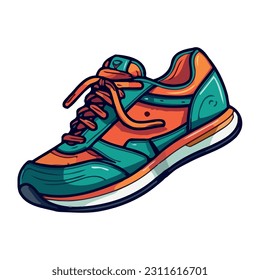 Running shoes symbolize competition icon isolated