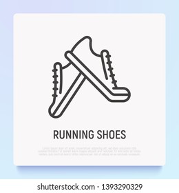 Running shoes thin line icon. Vector illustration of sneakers.