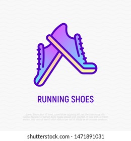 Running shoes thin line icon. Vector illustration of sneakers.