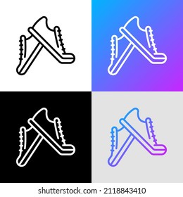 Icono de la línea delgada de los zapatos de correr. Ilustración vectorial de las zapatillas.