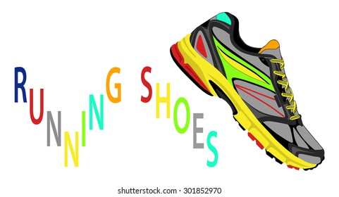 running shoes. vector