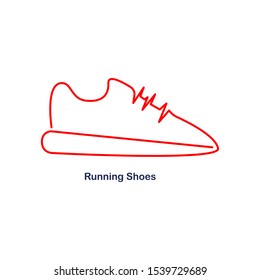 running shoes vector, EKG red line heart