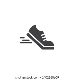 Running Shoes Vector Icon. Filled Flat Sign For Mobile Concept And Web Design. Sport Shoe Glyph Icon. Symbol, Logo Illustration. Pixel Perfect Vector Graphics