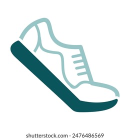 Laufschuhe Vektorgrafik Symbol. Schilder für Fitness, Sport und Fitness. Graph-Symbol für Fitness und Gewichtsverlust Website und App Design, Logo, App, UI