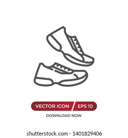 Running shoes vector icon isolated on white background