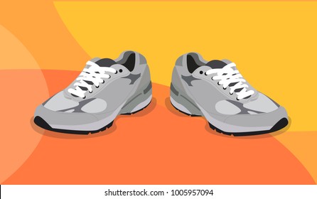 Running shoes vector illustration