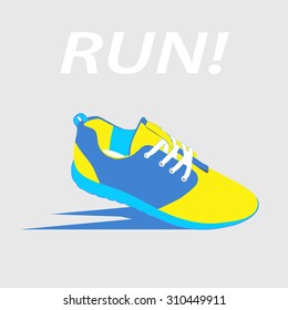 Running shoes. Vector illustration.