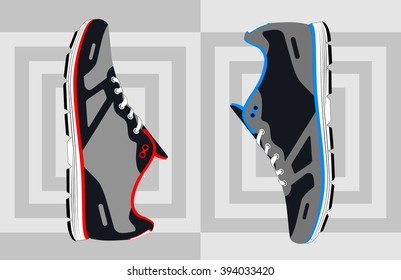 Running Shoes Vector Illustration