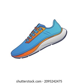 Running Shoes Vector Illustration Icon On White Background for web, landing page, sticker, banner