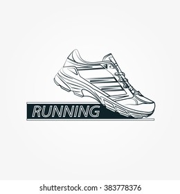 running shoes vector isolated on white background