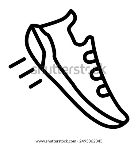 Running Shoes Vector Line Icon Design