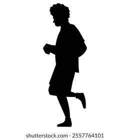 Running Silhouette Man Icon for Sports and Fitness Themes