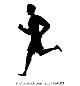 Running Silhouette Man Icon for Sports and Fitness Themes