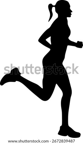 Running silhouette motion and determination