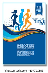 Running  Silhouette. Poster, Flyer, Banner.