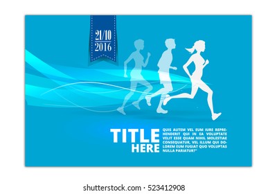 Running silhouette. Poster, Flyer, banner.abstract design