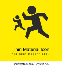 Running silhouettes bright yellow material minimal icon or logo design