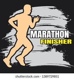Running silhouettes. People running with text graphic vector illustration,Running to lose weight.